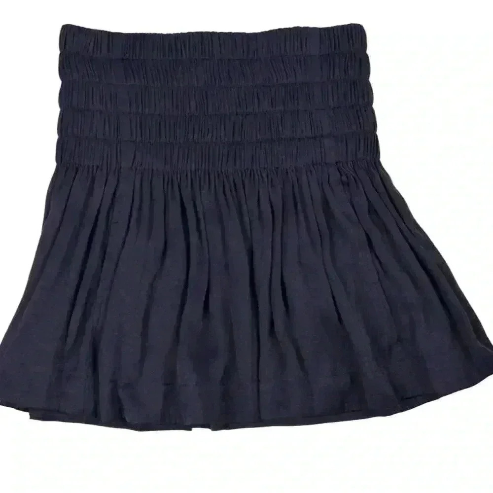 Aritzia Wilfred‎ Women's XS Blue Fit and Flare Ruched Mini Skirt